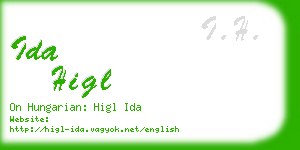 ida higl business card